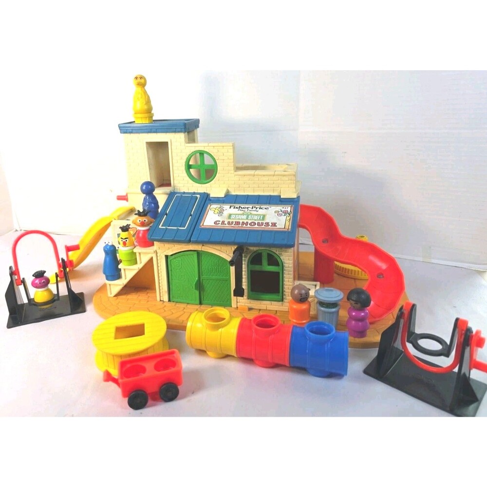 Vintage Fisher Price Sesame Street Clubhouse 937 Little People Figures Set 1970s